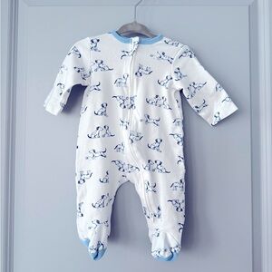 Little Me Blue and White Baby Footie